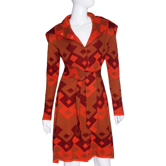 Julie Brown Coat NWT Sz Small Beige Coral Knit - Picture 2 of 8